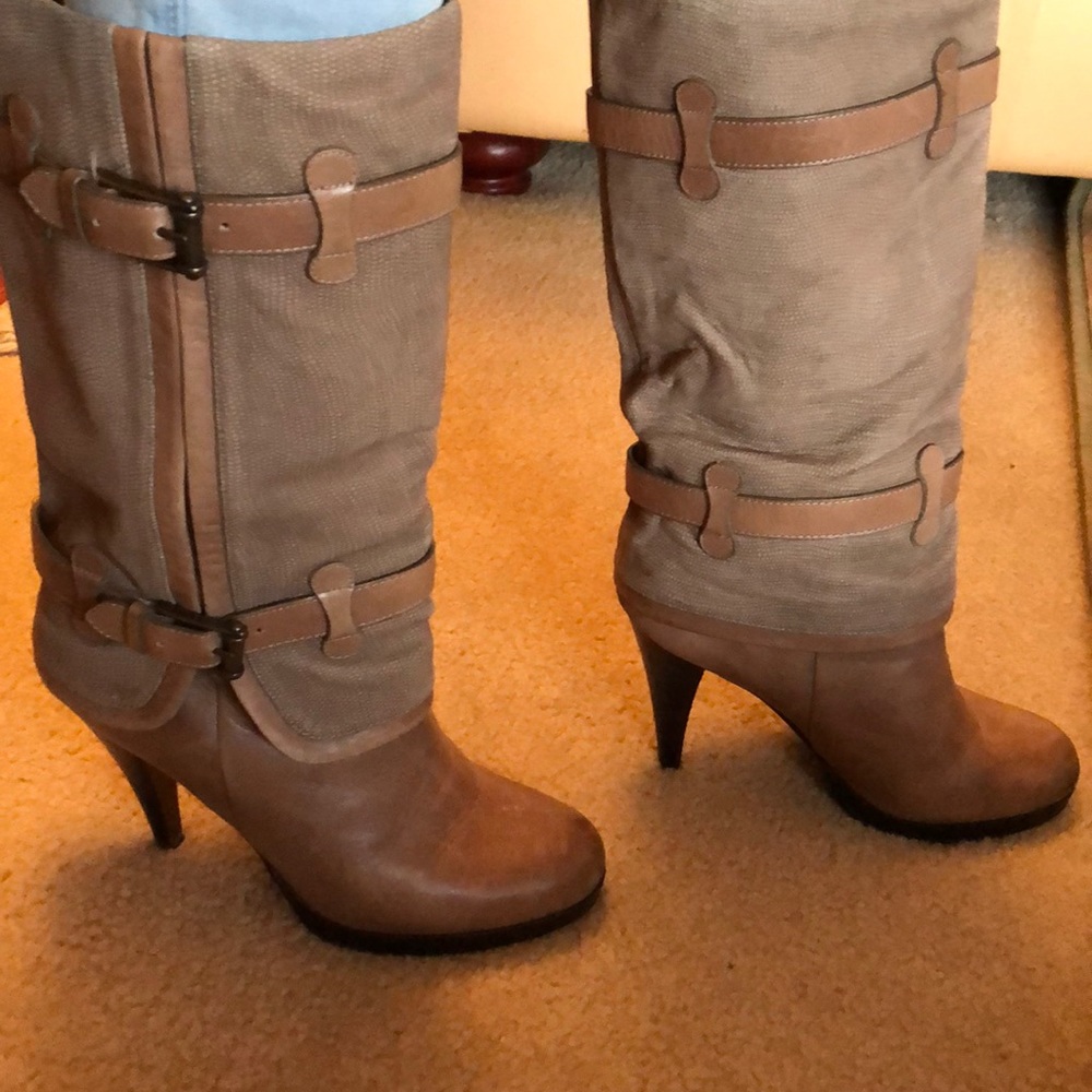 Cole Han Nike Air boots in tan leather & suede - Picture 6 of 8